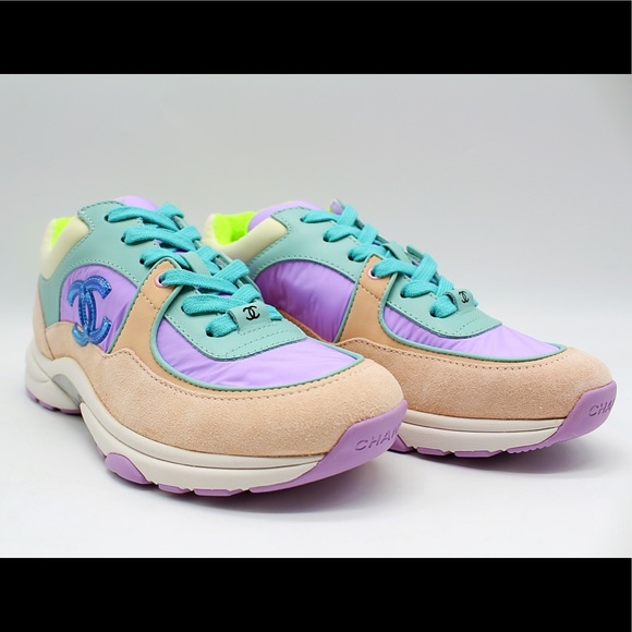 CHANEL Nylon Lambskin Suede Sports Runner Sneaker - Picture 3 of 7